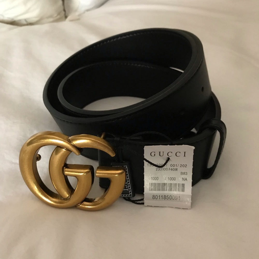 Black Gucci Leather Belt